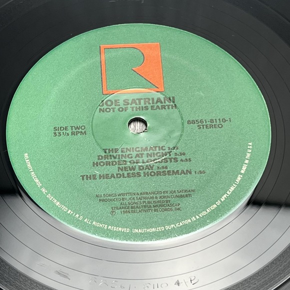 Vintage Joe Satriani Vinyl Record Not Of This Earth 1986 Relativity Rock Album - Picture 7 of 7